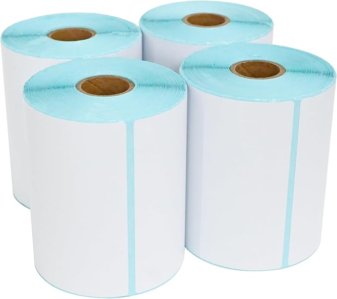 L LIKED 4"x 6" Direct Thermal Labels White Perforated Shipping Labels,250 Labels per Roll,4 Rolls-DeskLoop Office
