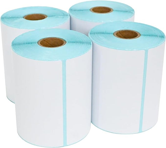 L LIKED 4"x 6" Direct Thermal Labels White Perforated Shipping Labels,250 Labels per Roll,4 Rolls-DeskLoop Office