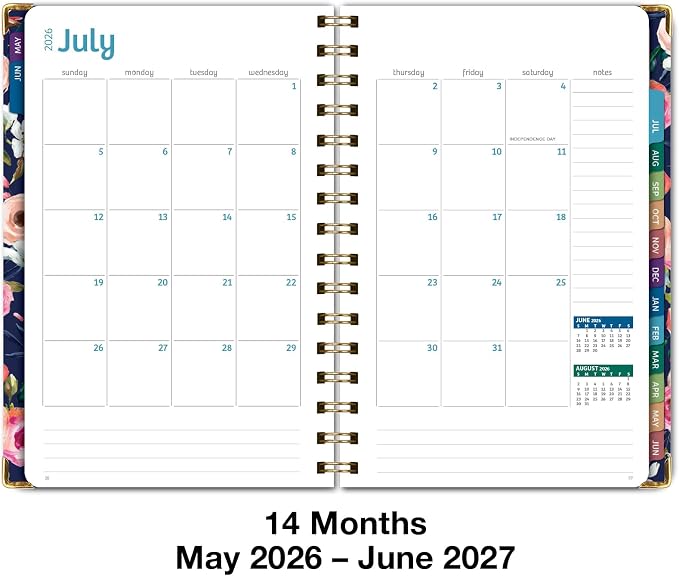 HARDCOVER Academic Year 2026-2027 Planner: 14 Months 5.5"x 8" Daily Weekly - Image 5