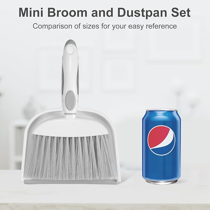 NACENA Small Dust Pan and Brush Set, Mini Broom and Dustpan Set Small Hand - Image 7