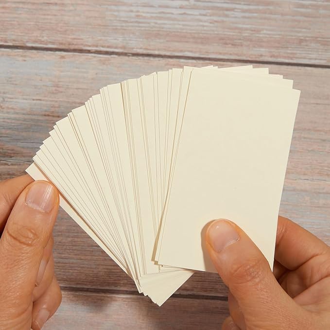 100 Pack Thick Paper Cardstock Blank Heavy Cards Stock for Invitations, Greeting Cards Making, Postcards, Photos, 250GSM Thick Paper (Cream, 2x3.5 inches)