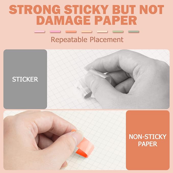 800Pcs Books Tabs for Annotating, Tabs for Notebooks, Sticky Tabs, Morandi Page - Image 3