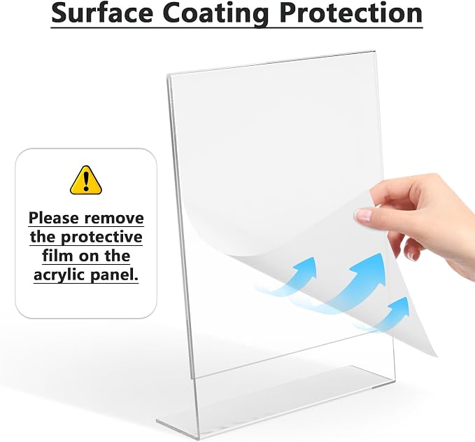 MaxGear Acrylic Sign Holder, 8.5 x 11 Slant Back Display Stand, 10 Pack | Clear - Image 2