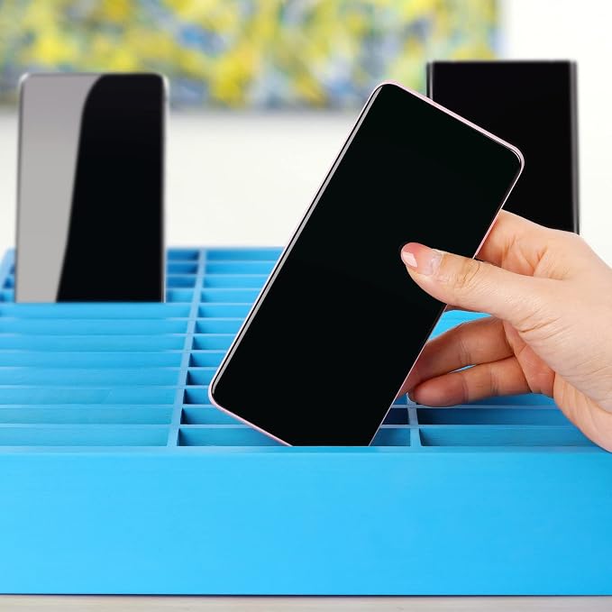36-Grid Wooden Cell Phone Holder Desktop Organizer Storage Box - Image 5