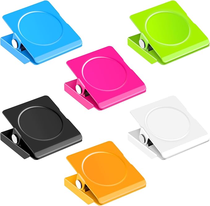 Grtard 6 Pack Magnetic Clips Heavy Duty, Colorful Magnet Clips by Grtard