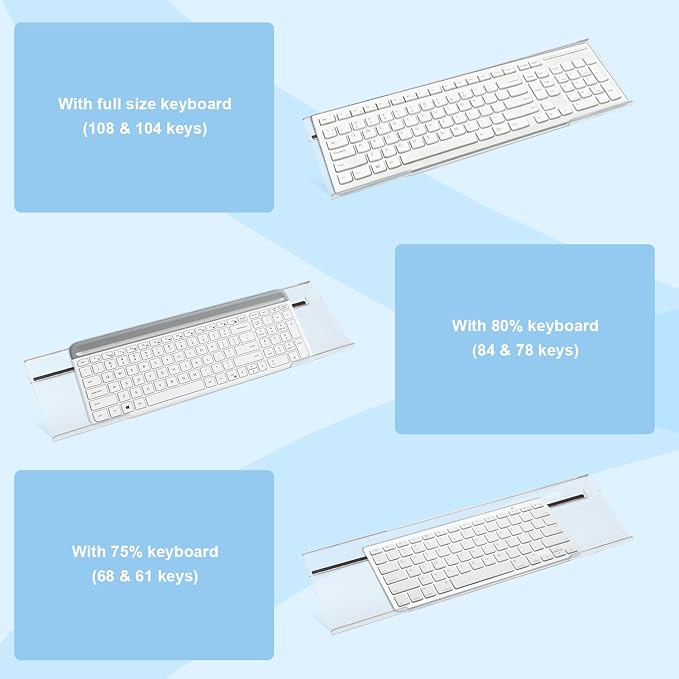 Keyboard Stand with Gel Wrist Rest Combo, Ergonomic Desktop Riser & Wrist - Image 3