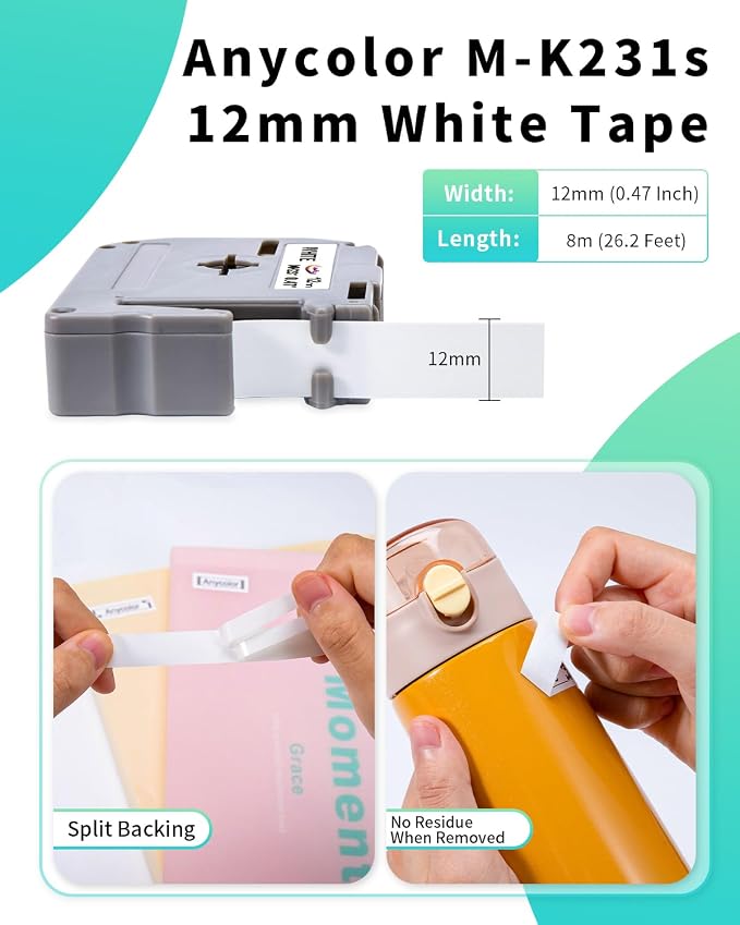 Anycolor 5-Pack Compatible Label Tape Replacement - Image 7