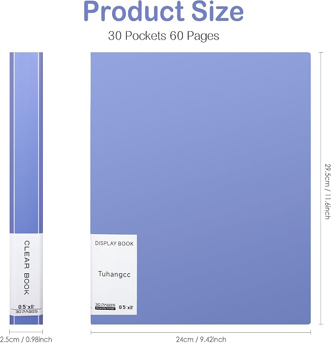 Tuhangcc Binder with Plastic Sleeves 30-Pocket with Clear Sheet Protectors - Image 2