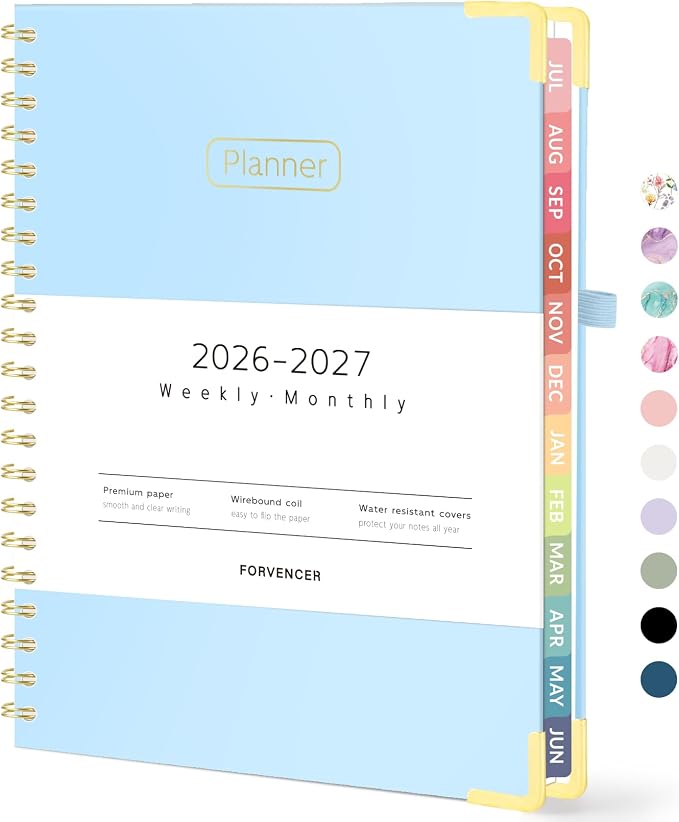 Forvencer Academic Planner 2026-2027, Hardcover Calendar Planner Weekly & by Forvencer