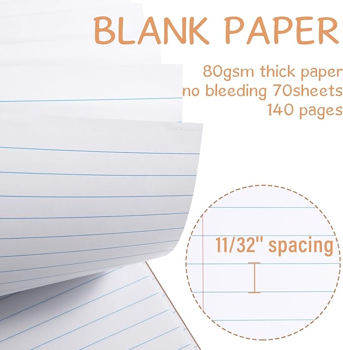 Maitys 6 Pack 8.5 x 11'' Top Bound Office Steno Book Wide Ruled Double Sided Spiral Steno Books Reliable White Paper 70 Sheets/Pad Pastel Colors Covers for Writing Notes College(Cute Color)-DeskLoop Office