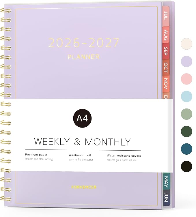 Forvencer Academic Planner 2026-2027, Weekly & Monthly Calendar Planner by Forvencer