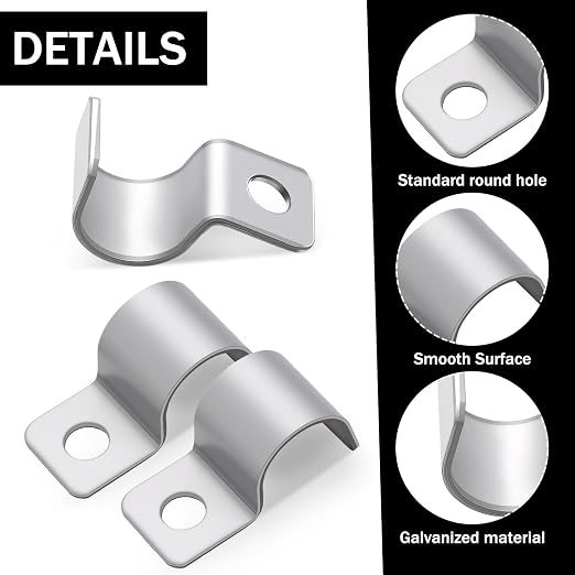 Yaocom 100 Pcs Silver Cable Wire Screw Clips 3/8 Inch, Zinc Plated Steel Clamp - Image 7