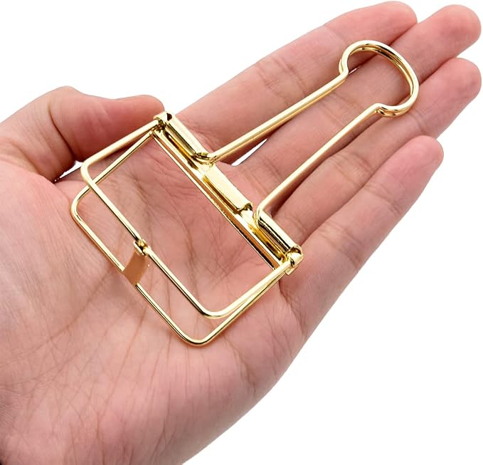 Extra Large Binder Clips 2 Inch, Big Paper Clamps Gold - Image 4