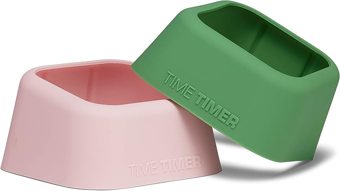 TIME TIMER Home MOD Botanical Cases - for Classroom Learning, Homeschool Study Tool, Student Desk Clock and Office Meetings with Silent Operation (2-Pack), Pink & Green-DeskLoop Office