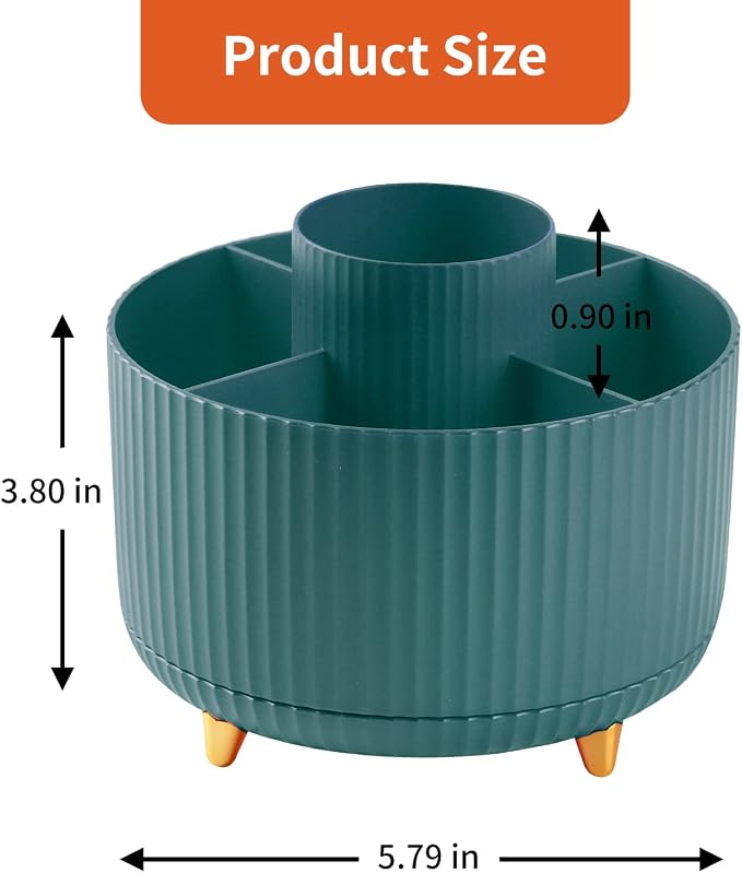 Desk Pencil Pen Holder, 5 Slots 360°Degree Rotating Pen Organizers - Image 7