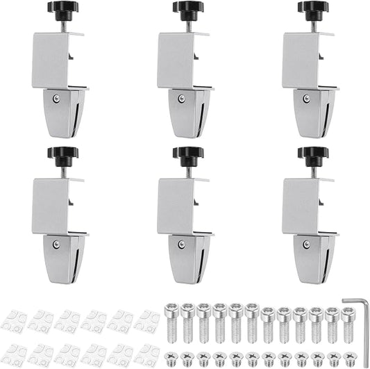 PATIKIL 6 Pcs 1/8"to 1/2" Adjustable Desk Divider Partition Clips, Aluminum by PATIKIL