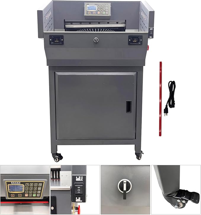 INTSUPERMAI Electric Paper Cutter Heavy Duty Paper Trimmers Guillotine with 40-460mm 1.57-18.11inch Cutting Size Digital Numerical Control Commercial Paper Stack Cutter Trimmer for Paper Cutting 110V-DeskLoop Office