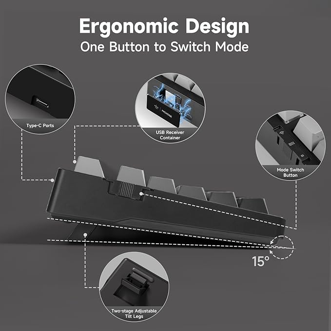 G98 PRO Wireless Mechanical Keyboard, Tri-Mode Connection Gaming Keyboard, Hot Swappable Custom Gasket Structure Pre-lubed Linear Switches Double Shot PBT Keycaps RGB LED Backlit Gradient Black-DeskLoop Office