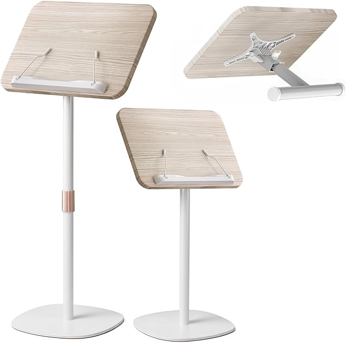 NAMON 2-in-1 Dual-use Floor & Desktop Book Stand, Sturdy Metal & Wood Build by NAMON
