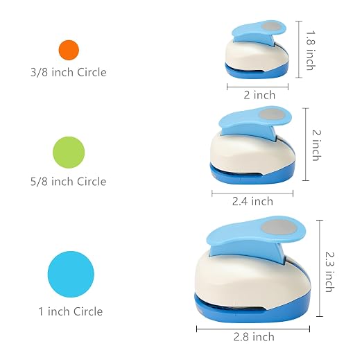 3pcs Circle Punch 3/8+5/8+1 inch Circular Cutter Tool Circle Hole Punch - Image 3