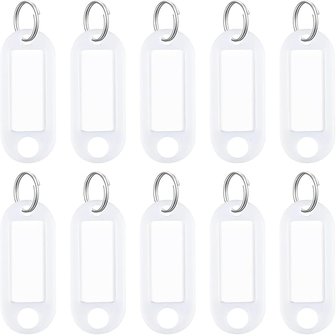 Uniclife 10 Pieces Key Tags 2 Inch Soft Plastic Key Chain Tags by UnicLife