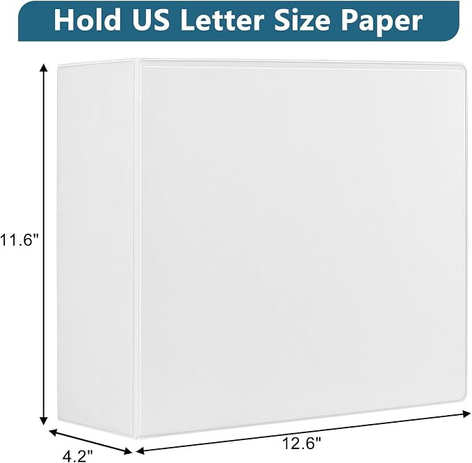 CIXILDTS 4-Inch 3 Ring Binder, Standard 4" Slant-D Ring Binder Fit Letter Size - Image 2