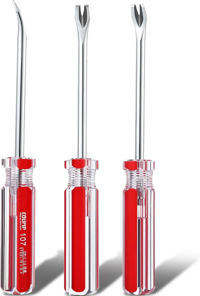 3 Packs Tack Lifter 3 mm U Tip Nail Staple Rivet Tack Puller Screwdriver by Mudder