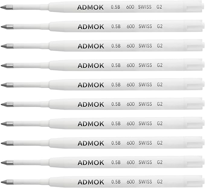 ADMOK 0.5mm Replaceable Standard Pen Gel Refills by BEILUNER