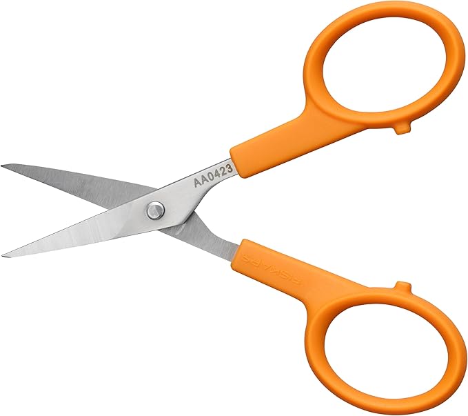 Fiskars 98087097J Curved Craft Scissors, 4 Inch, steel and orange - Image 5