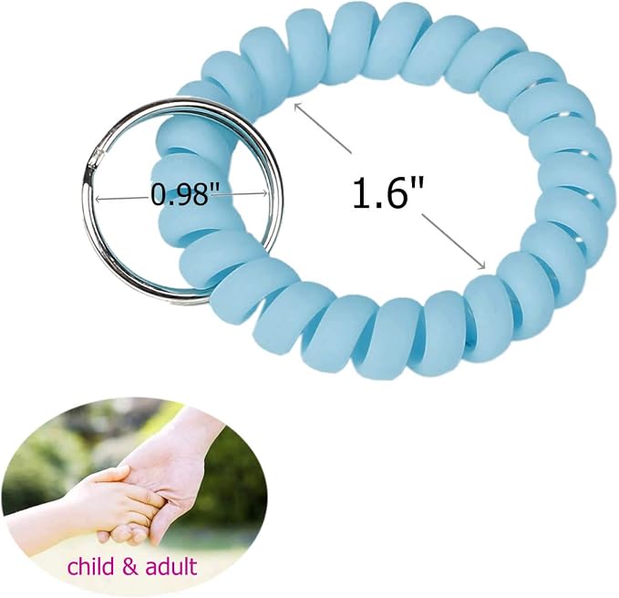 BIHRTC 6 Color Wrist Keychain Plastic Spring Flexible Spiral Wrist Coil - Image 2