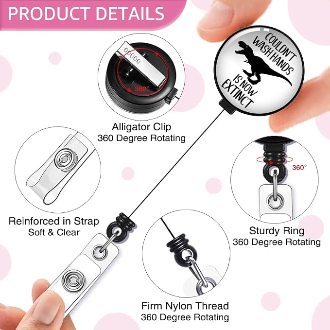 Couldn't Wash Hands is Now Extinct Badge Reel Retractable - Image 3