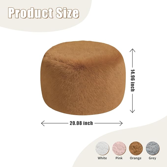 Gericco Round Stuffed Pouf Ottoman - Image 2