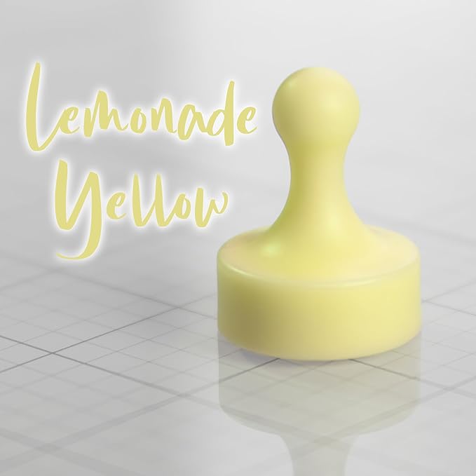 GLASSBOARD STUDIO Powerful Neodymium Magnets, Pawn-Shaped - Strong Fridge/Refrigerator and Whiteboard Magnet, Ideal for Office, Kitchen, Crafts - Rare Earth, Heavy Duty (8, Lemonade Yellow)-DeskLoop Office