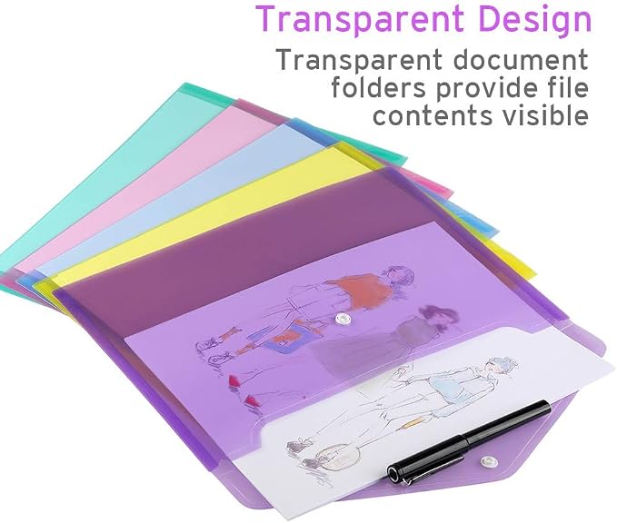 Sooez 12 Pack Folders Plastic Envelopes - Image 5