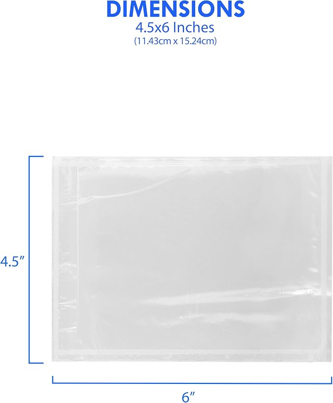 1000 Count 4.5" x 6" Shipping Label Envelopes, Top Loading - Image 2
