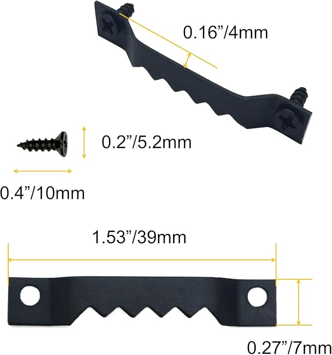 50 Pack Small Sawtooth Picture Hangers - Steel Picture Hanging Solutions with Screws, for Hanging Clock Paintings Artwork Frame Hooks (Black)-DeskLoop Office