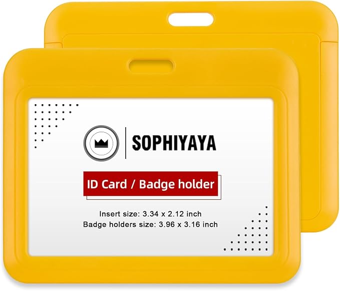 2 Pack Sliding Horizontal Badge Holder Hard Plastic Key Card Work Badge Sleeve - Image 7