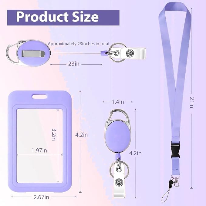 ID Badge Holders and Retractable Reel Clips, Lanyard - Image 2