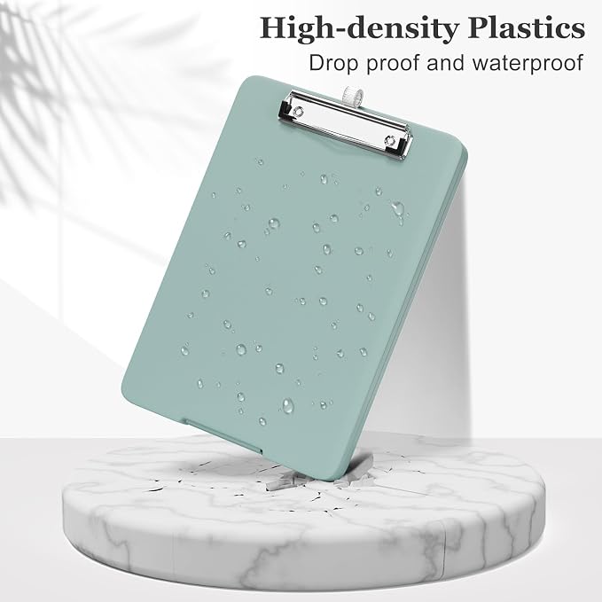 Piasoenc Small Clipboard with Storage, Clip Board with Pen Holder, Teal | A5 - Image 5