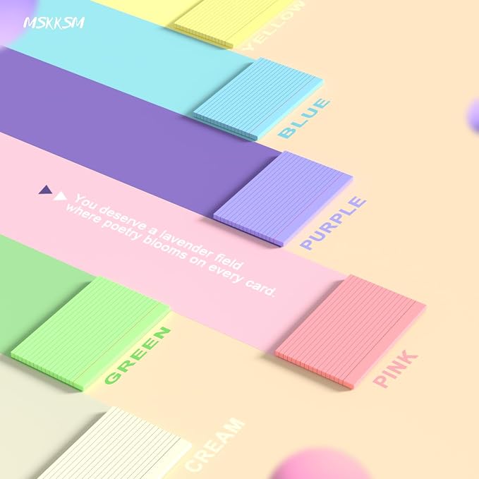 120 Count Index Cards 5x8 Colored Ruled 5 by 8 Index Flash Cards - Image 5