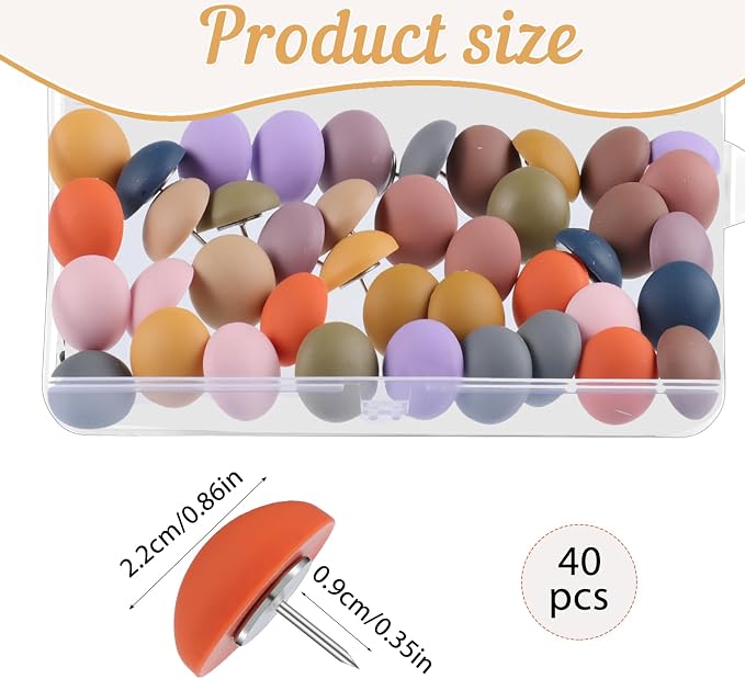 40 PCS Cute Push Pins Decorative Thumb Tacks - Image 3
