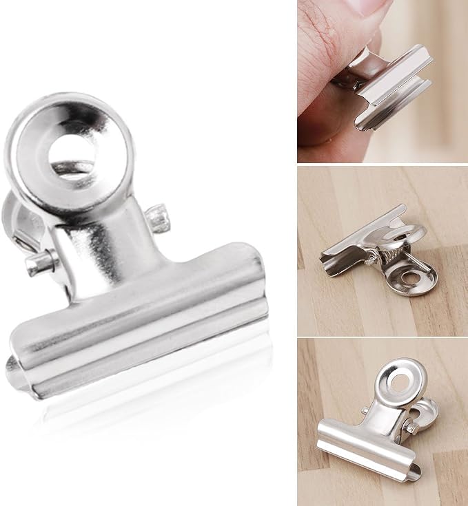Tebatu 10Pcs Metal Stainless Steel Bulldog Grip Clip Food Sealer Bag Clamp - Image 2