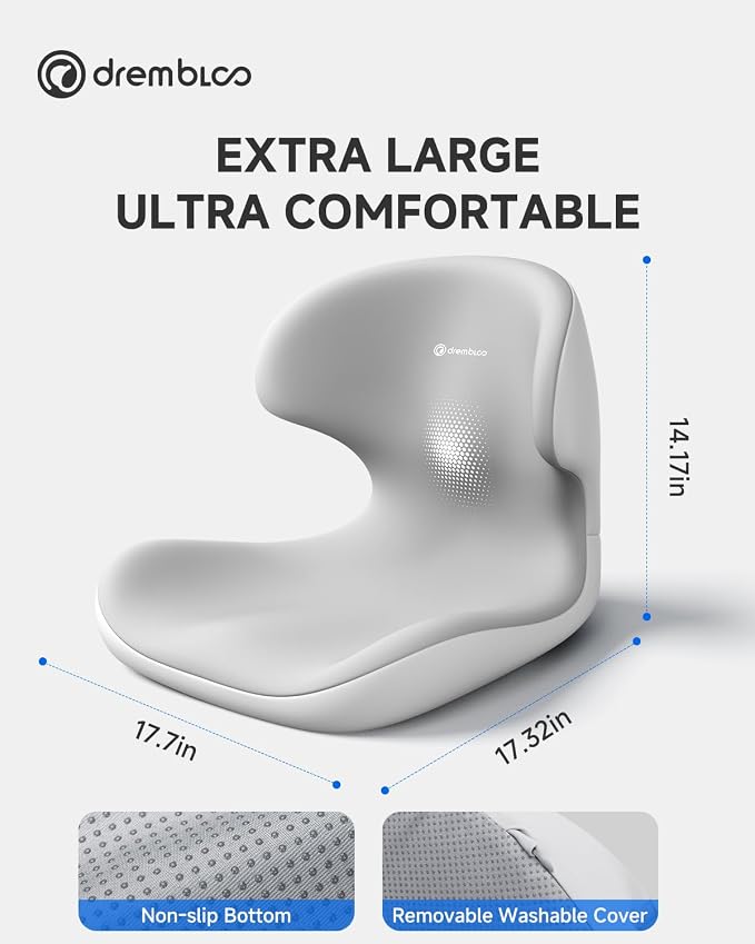 Seat Cushion for Office Chair, Lumbar Support Pillow for Car, Premium Memory - Image 5
