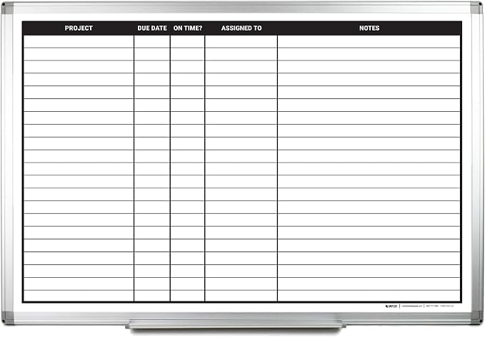 Project Planning Dry-Erase Whiteboard 36" x 24" by CreativeSafetySupply