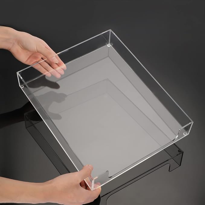 BTSKY 1 Pack Multipurpose A4 File Tray Clear Acrylic Desk Tray Organizer - Image 4