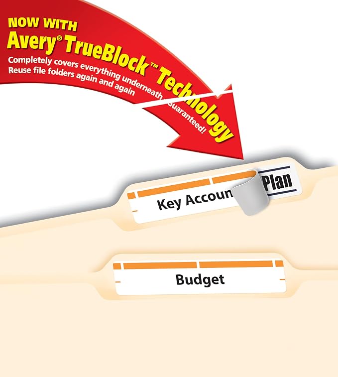 Avery TrueBlock File Folder Labels, 2/3" x 3-7/16", 750 Printable Labels - Image 7