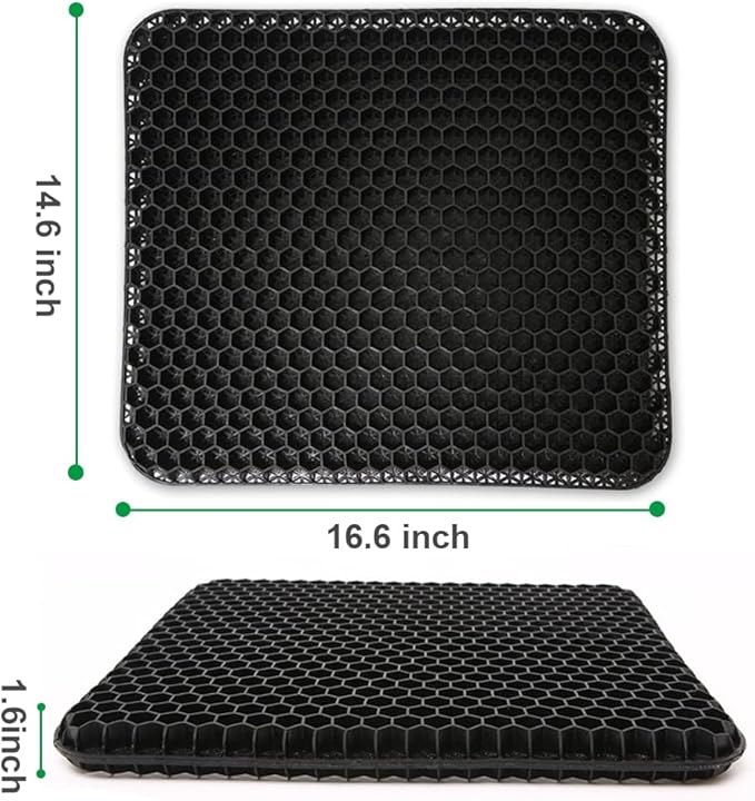Gel Seat Cushion for Long Sitting (Super Large & Thick), Soft & Breathable, Gel Chair Cushion for Wheelchair, for Hip Pain, Gel Seat Cushion for Office Chair-DeskLoop Office