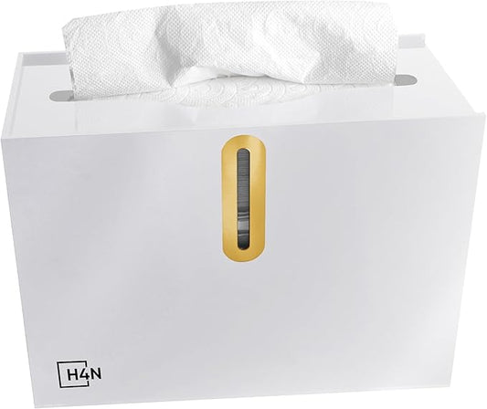 H4N Multifold Hand Paper Towel Dispenser Countertop, Compact Design, Single Sheet Dispensing for Home and Commercial Use, White-DeskLoop Office
