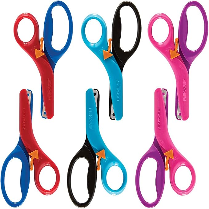 Fiskars Kids Scissors, Toddler Safety Scissors, Spring-Action Training Lever & by Fiskars