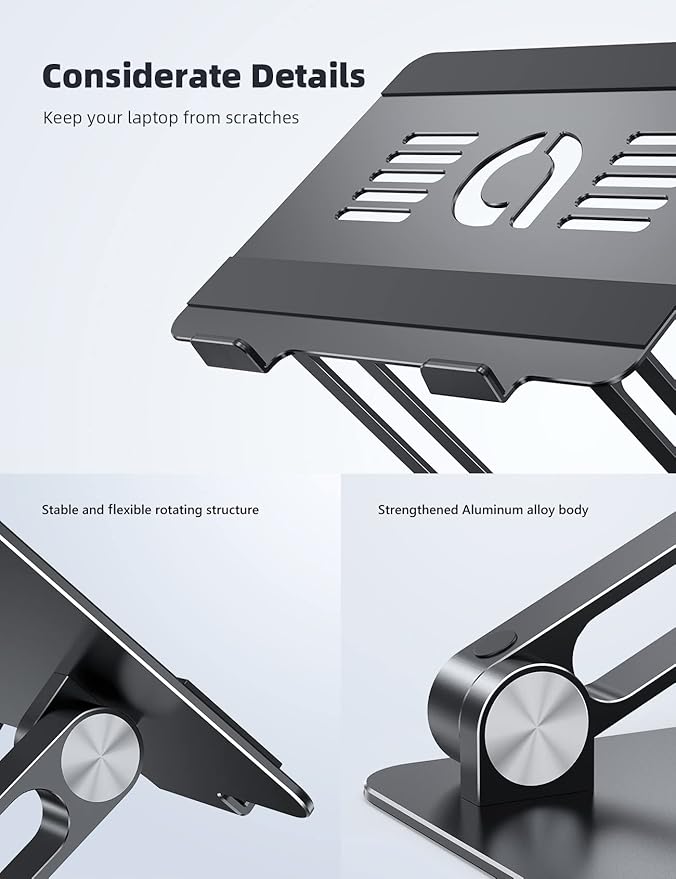 Lamicall Adjustable Laptop Stand, Portable Laptop Riser, Aluminum Laptop Stand - Image 8